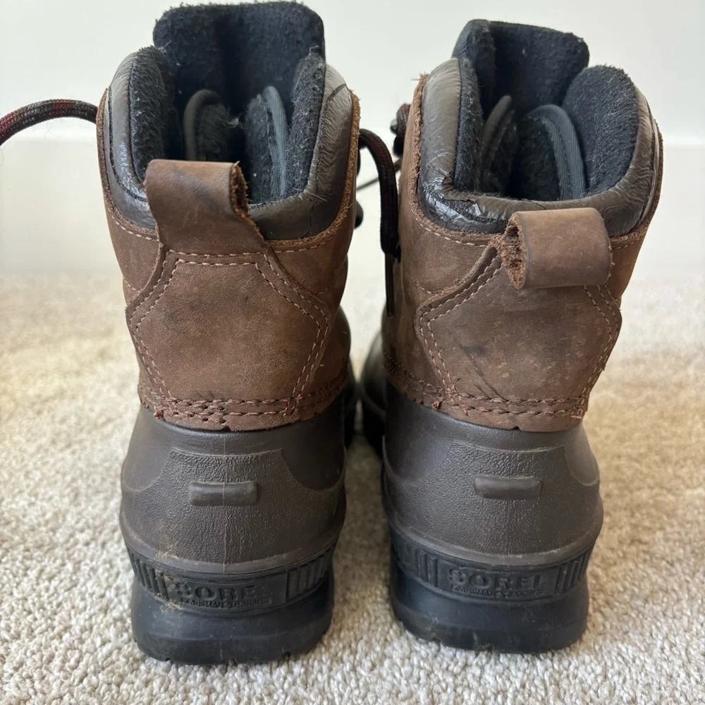 Sorel Kaufman Womens Winter Duck Boots Rubber Leather Insulated Fleece Liner